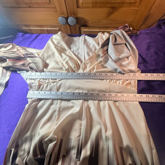 NWOT πShein Elegant Floral Print Cross Front V-Neckline Cloak Sleeves Jumpsuit - Picture 10 of 13